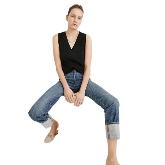 Madewell whisper Cotton Neck Sleeveless Tee Size XXSMALL Army Green - Picture 2 of 4